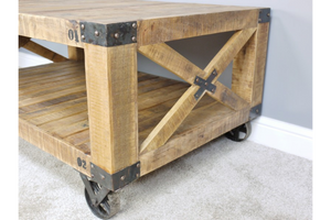 Industrial Reclaimed Solid Wood Coffee Table