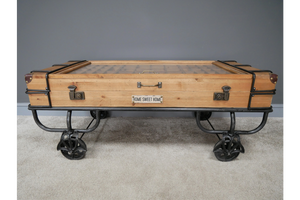 Industrial Coffee Table with Storage