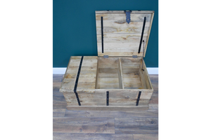 Brand new in! Rustic Industrial Trunk with Wine Bottle Storage