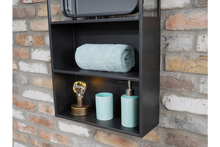 Industrial Wall Unit with Mirror - 2 Shelves